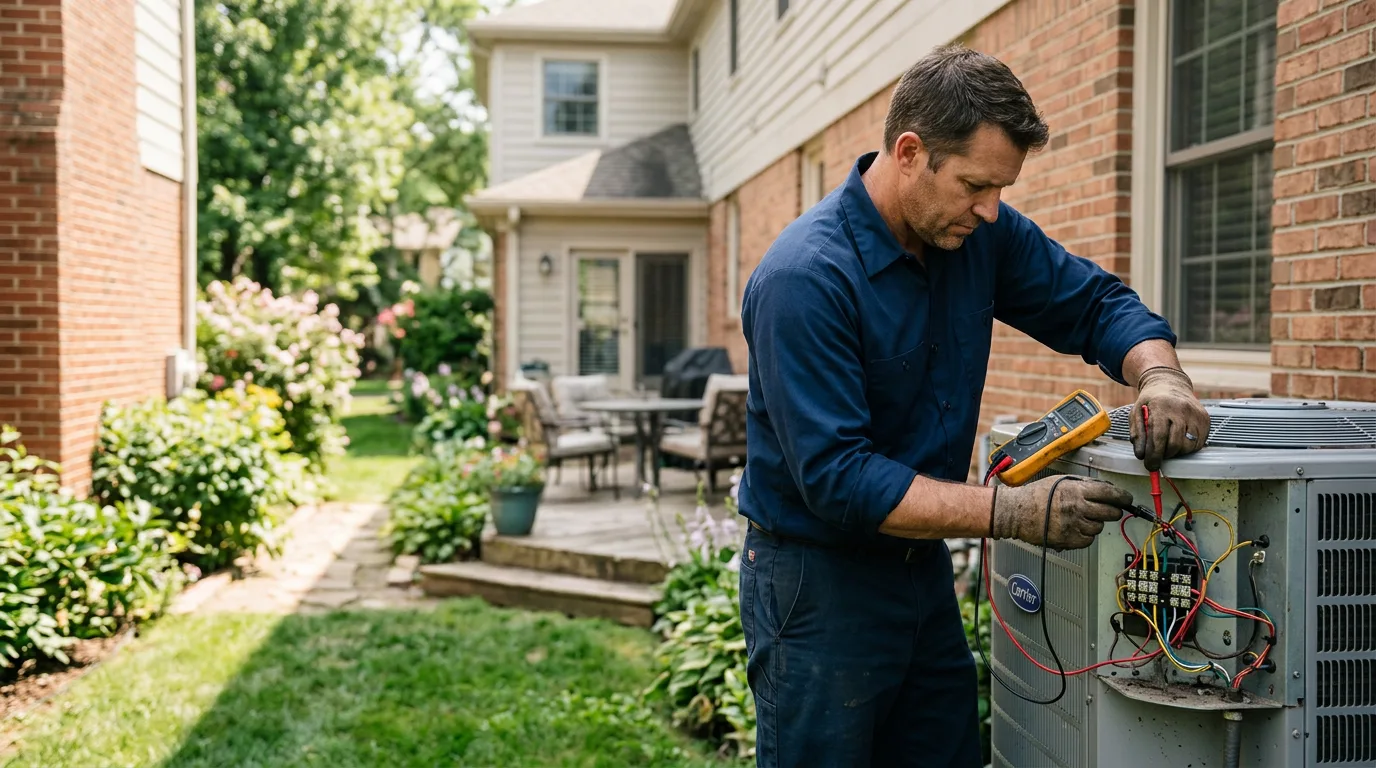 HVAC technician working near Hastings, OK